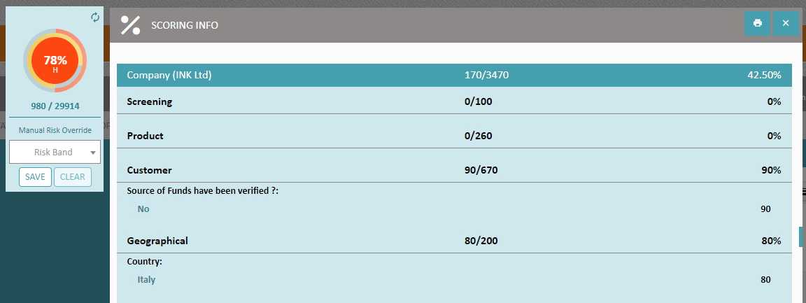 KYC Portal Client Risk Assessment